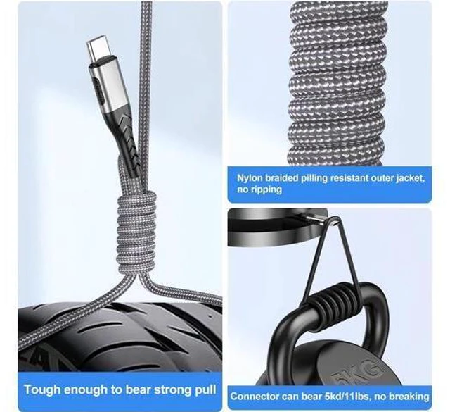 Alt view image 4 of 6 - USB C Cable Upgarded 2Pack 10ft Fast USB Type C Charging Cable for Android/Phone/Pad/Laptop Type C Charger Braided USB Cable Compatible withi Phone 17/16/15/Pro/Plus/Max/Sam.Sung-Silver