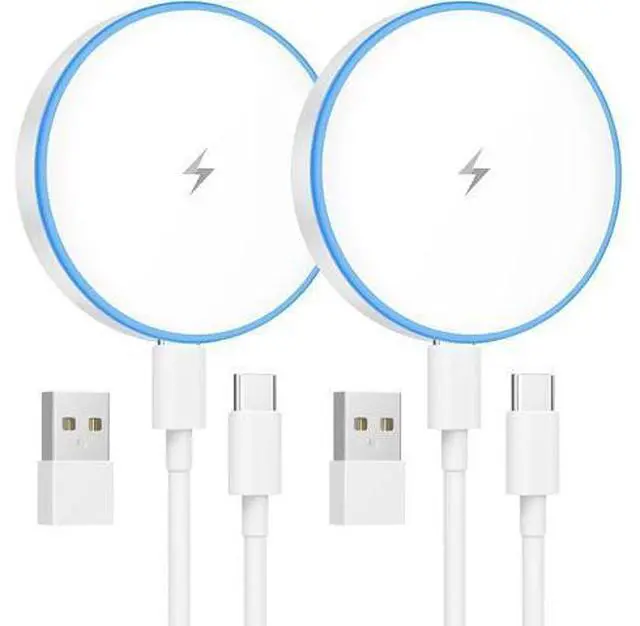 Main image of MagSafe Charger 2 Pack 15W Magnetic Wireless Charger Fast Charging Pad Compatible with iPhone 17/16/15/14/13/12 Series & AirPods 3/2/Pro Magnetic MagSafe Charging Pad with Dual Ports