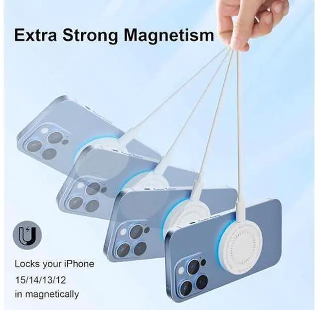 Alt view image 5 of 7 - MagSafe Charger 2 Pack 15W Magnetic Wireless Charger Fast Charging Pad Compatible with iPhone 17/16/15/14/13/12 Series & AirPods 3/2/Pro Magnetic MagSafe Charging Pad with Dual Ports