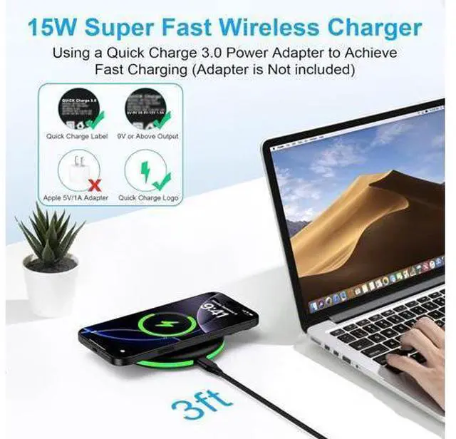 Alt view image 2 of 7 - Wireless Charger for Galaxy S25 Ultra/S25 Plus/S25Edge/Z Fold7/Flip7/S24FE/S23Ultra/S22/S21 15W Android Charger Fast Charging Pad Wireless Charging Station for Google Pixel 10 Pro XL Fold 9a 8