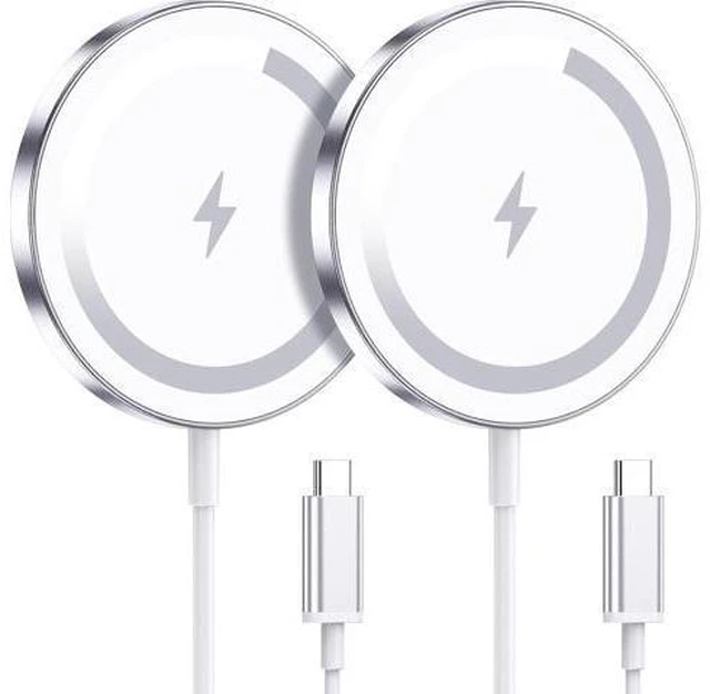 Main image of for Mag-Safe Charger 2 Pack Magnetic Wireless Charger for iPhone 17/17 Pro/17 Pro Max/Air/16 15 14 13 12 Pro Max Plus mini Charging Pad for 3 2 Strong Magnet Silver