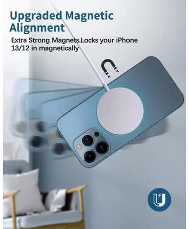 Alt view image 5 of 7 - Magnetic Wireless Charger Mag-Safe Charger for iPhone 17/16/15/14/13/12 Series Convertible Magnet Wireless Charging Stand/Pad with 5ft Cable for iPhone and AirPods 2/3/Pro 2/Pro