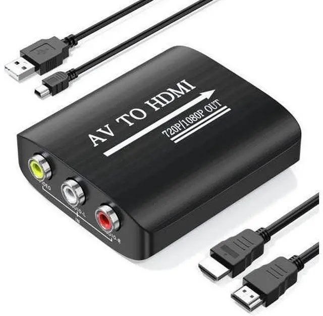 Main image of AV to HDMI Converter with HDMI Cable RCA to HDMI Converter for PS1 PS2 PS3 Xbox N64 WII SNES VHS VCR Blue-Ray DVD Players STB
