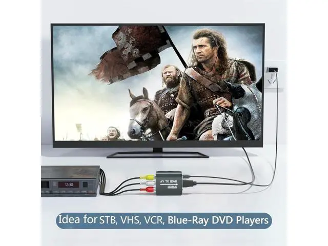 Alt view image 6 of 6 - AV to HDMI Converter with HDMI Cable RCA to HDMI Converter for PS1 PS2 PS3 Xbox N64 WII SNES VHS VCR Blue-Ray DVD Players STB