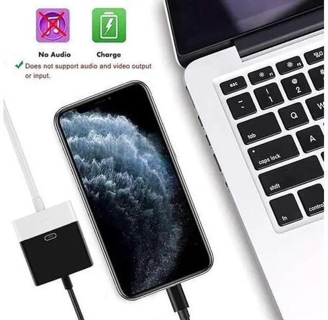 Alt view image 4 of 6 - Lightning to 30 Pin Adapter MFi Certified 8-Pin Male to 30-Pin Female Charging Converter with iPhone Connector-No Audio (Black)