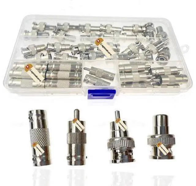 Alt view image 2 of 7 - 48Pcs BNC to RCA Converter Adapter Set - Male/Female Coaxial Connectors for CCTV Security Camera Surveillance Video