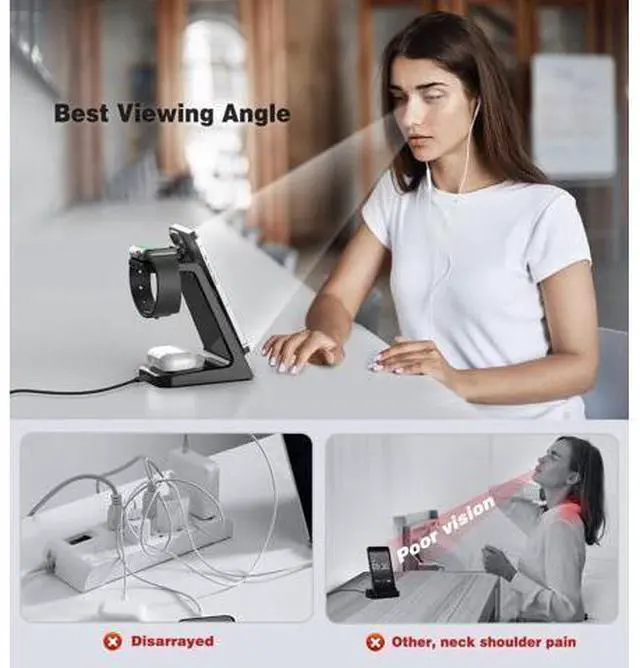 Alt view image 3 of 7 - 3 in 1 Magnetic Wireless Charging Station 20W Charger Stand Magnetic Wireless Charger for iPhone 16 15 14 13 12 Pro/Pro Max/Plus/Mini AirPods 2/3/Pro iWatch Ultra/8/7/SE/6/5/4/3/2 (3 in 1)