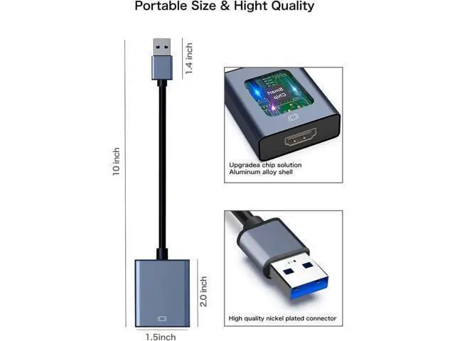 Alt view image 7 of 7 - USB to HDMI Adapter - 3.0/2.0 Multi-Monitor Cable Compatible with Windows 7/8/10/11 and MacOS for Multiple Monitors