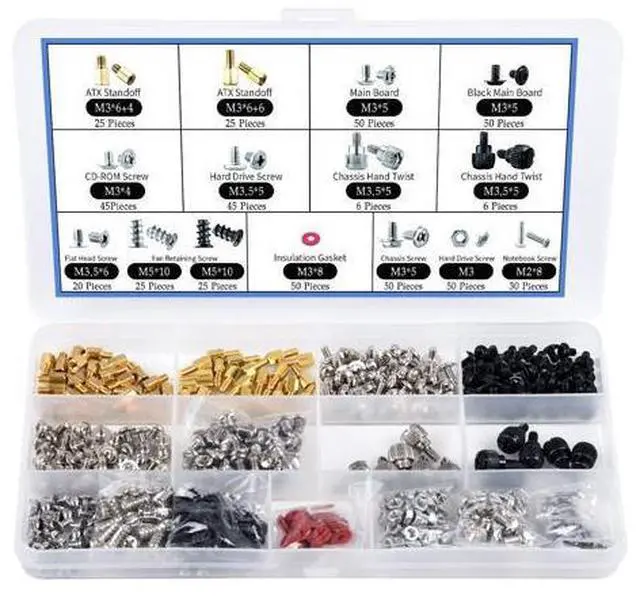Main image of 502PCS computer motherboard screw kit Motherboard bracket screws are suitable for DIY motherboards, graphics cards and hard drives