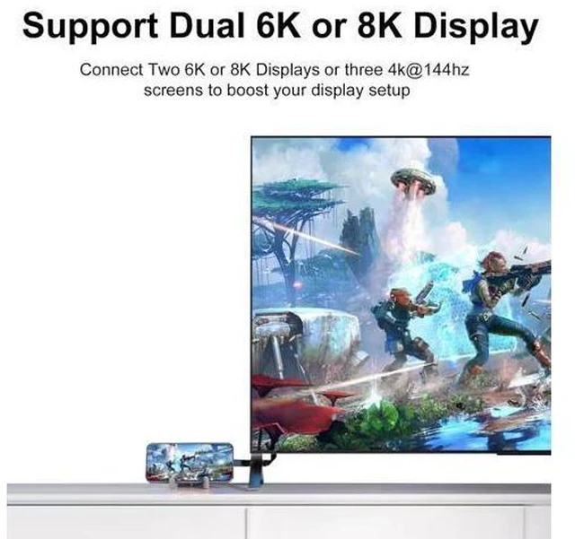 Alt view image 4 of 7 - Short USB C Cable 5inch High Speed 80Gbps 120Gbps Bandwidth PD 240W Thunderbolt 5 Cable for 16K Dual 8K/6K USB C Cord in Black for Thunderbolt 4/3 USB 4 SSD MacBook Dock