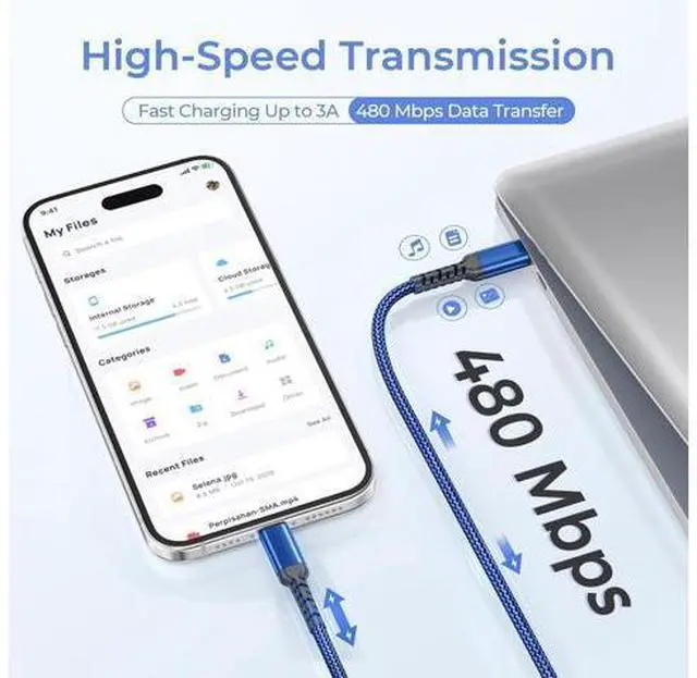 Alt view image 6 of 7 - USB C to Lightning Charger Cable 10ft with USB AdapterType C Power Delivery PD Fast Charging Cord for iPhone 11 12 13 14 Mini Pro Max SE iPad 8 9 8th 9th Generation