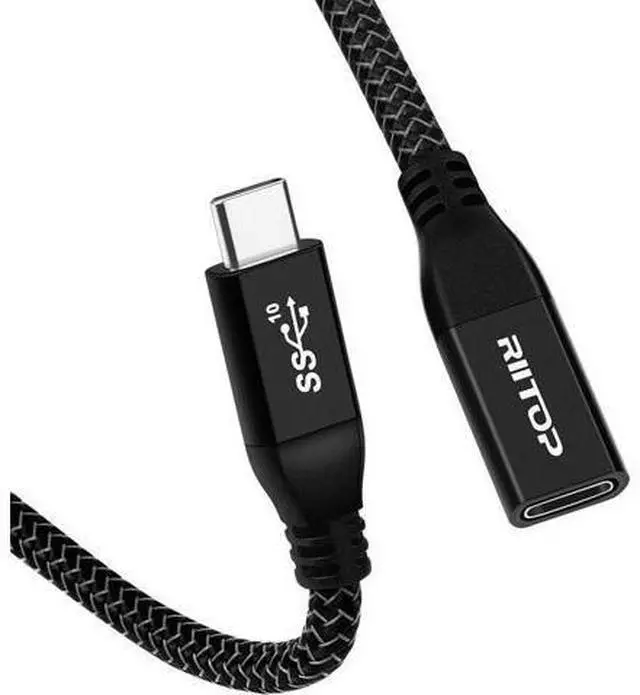 Main image of USB C Extension Cable Short (2FT) USB Type-C Male to Female Extender for Nintendo Switch MacBook Pro XPS (Thunderbolt 3 Compatible)