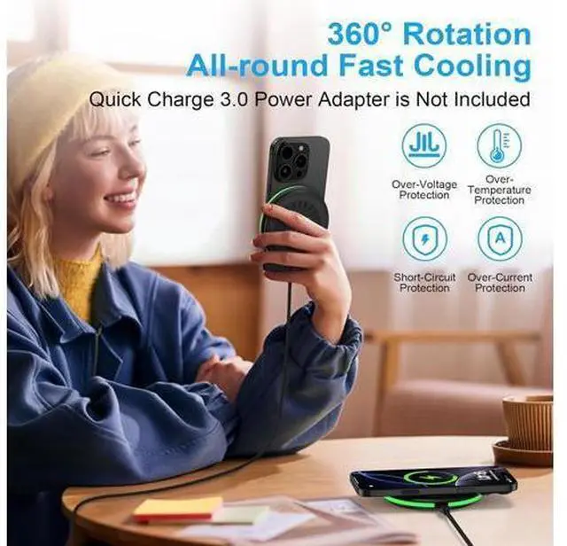 Alt view image 5 of 7 - Wireless Charger for Galaxy S25 Ultra/S25 Plus/S25Edge/Z Fold7/Flip7/S24FE/S23Ultra/S22/S21 15W Android Charger Fast Charging Pad Wireless Charging Station for Google Pixel 10 Pro XL Fold 9a 8