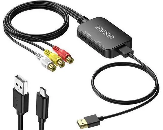 Main image of RCA to HDMI Adapter AV Converter RCA Female to HDMI Converter Composite Audio Video Converter for PS1 PS2 PS3 STB Xbox VHS VCR Black-Ray DVD Players(Cable Included)