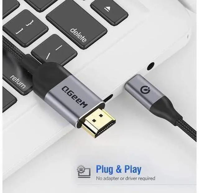 Alt view image 3 of 7 - USB C to HDMI Cable Adapter 6FT 4K USB Type C to HDMI Thunderbolt 3/4 Compatible for iPhone 16 Galaxy MacBook Pro/air IPad pro Surface XPS HP Thinkpad Pixelbook and More-Grey