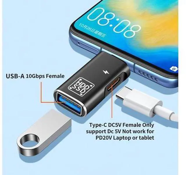 Alt view image 2 of 6 - USB C OTG C to USB Splitter usb C Splitter 1 in 2 out Type C OTG Charging Function Adapter for iphone 15 16 pro ipad GalaxyS24 Google Chromecast Fire Stick Onn TV 4k plus 3D Printer AM8 Microphone