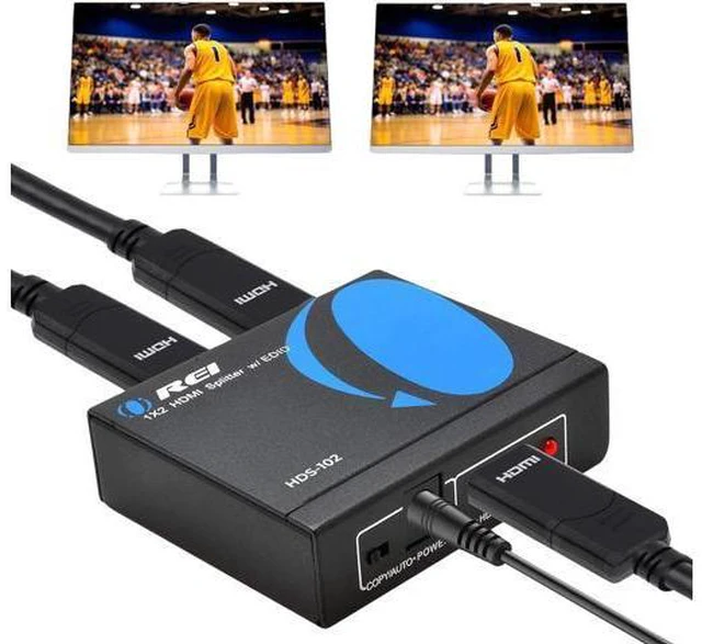 Main image of HDMI Splitter 1 in 2 out - Ultra HD 4K @ 30Hz HDCP 3D & Full HD 1080P Support for Xbox PS4 Blu-ray HDTV - Adapter Included