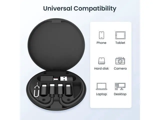 Alt view image 5 of 6 - Multi USB Charger Adapter Kit Micro USBC Adaptor with 1Ft 100W Charging Cable Type C to USB 3.0 OTG Converter USB C to iOS Portable Box for iPhone 17 Air 16 15 Max Pro Galaxy S25 Plus