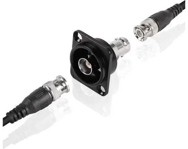 Alt view image 2 of 6 - 75 Ohm BNC Panel Mount Connector Adapter BNC Female to Female Panel Feed-Through Connector XLR Panel/D-Type Panel Mount for Video Security Camera CATV System