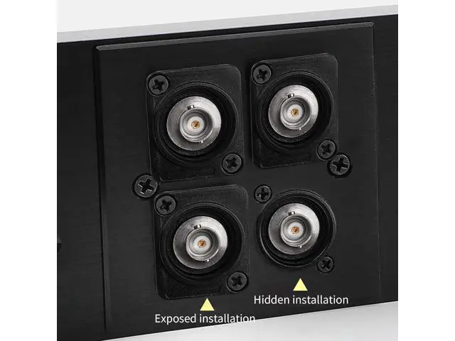 Alt view image 4 of 6 - 75 Ohm BNC Panel Mount Connector Adapter BNC Female to Female Panel Feed-Through Connector XLR Panel/D-Type Panel Mount for Video Security Camera CATV System