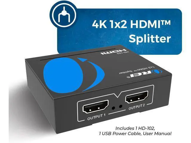 Alt view image 3 of 7 - HDMI Splitter 1 in 2 Out - For TV Mirror Only - Not for Multi Monitors No HDCP bypass USB Powered No Adapter Included 1080P@60Hz & 4K@30Hz Resolutions HDMI Splitter (HD-102)