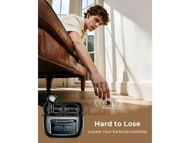 Alt view image 4 of 7 - Wireless Earbuds Ear Buds Active Noise Cancelling with Charging Case 6.0 Bluetooth Earbuds with AI Clear Calls 40H Playtime for Sports & Working Stereo Sound Headphones for iPhone/Android/iPad