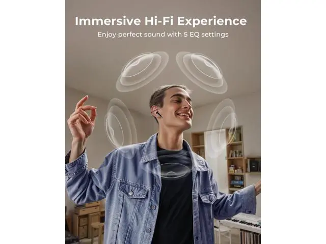 Alt view image 6 of 7 - Wireless Earbuds Ear Buds Active Noise Cancelling with Charging Case 6.0 Bluetooth Earbuds with AI Clear Calls 40H Playtime for Sports & Working Stereo Sound Headphones for iPhone/Android/iPad