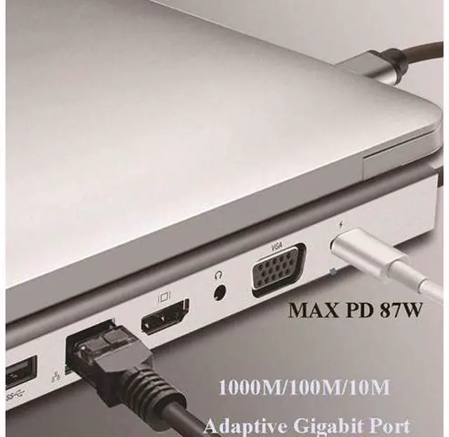 Alt view image 5 of 7 - USB C Type C Hub USB Type C Hub, USB C Hub, USB Type C Docking Station 11 in 1, USB C to HDMI 4K VGA, 3USB 3.0, RJ45 Gigabit Ethernet, PD SD/TF Card Reader, 3.5mm Audio, for MacBook, MacBook Pro, iPad