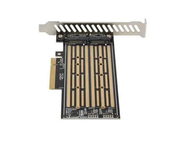 Alt view image 3 of 5 - M.2 Riser Card M.2 NVME to PCIE X8 Dual Disk Hard Drive SSD Adapter Expansion Card for PCIE X8 X16K Slot Motherboard