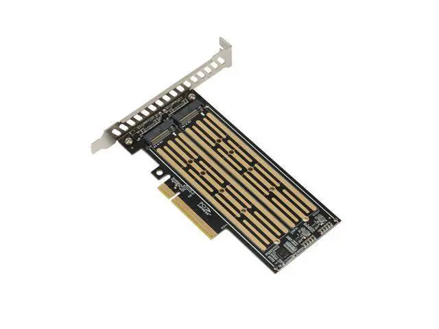 Alt view image 2 of 5 - M.2 Riser Card M.2 NVME to PCIE X8 Dual Disk Hard Drive SSD Adapter Expansion Card for PCIE X8 X16K Slot Motherboard