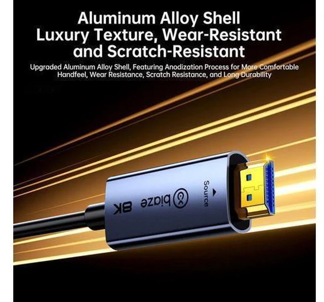 Alt view image 3 of 6 - VoltSync 8K HDMI Fiber Optic Cable 35ft, HDMI 2.1 48Gbps, Supports 8K@60Hz 4K@120Hz, eARC HDR10 Dolby Vision, for Home Theater, Gaming PS5/Xbox, Projector, in-Wall Installation, Ultra HD Video
