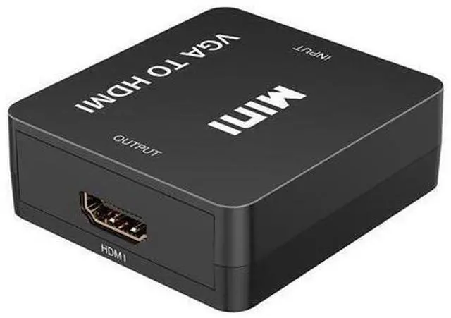 Alt view image 2 of 7 - VGA to HDMI Female to Female Adapter Cable with USB Cable and 3.5mm Audio Port Cable Support HDTV for PC Laptop Display Computer Mac Projector (Black)