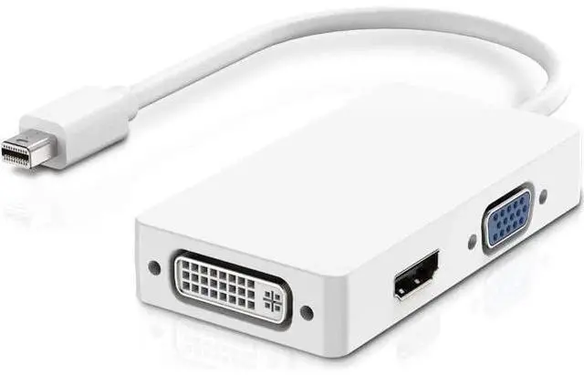 Main image of Mini DisplayPort to HDMI VGA DVI Adapter, 4K Mini DP Thunderbolt 2 to DVI HDMI VAG Converter Compatible with 2015 MacBook Pro, 2015 iMac, 2018 Mac Mini and Before, Surface Pro 6/5/4/3/2/1 More