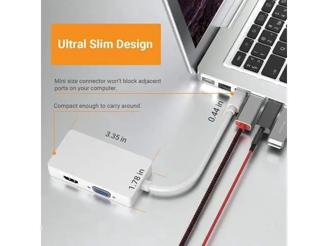 Alt view image 6 of 7 - Mini DisplayPort to HDMI VGA DVI Adapter, 4K Mini DP Thunderbolt 2 to DVI HDMI VAG Converter Compatible with 2015 MacBook Pro, 2015 iMac, 2018 Mac Mini and Before, Surface Pro 6/5/4/3/2/1 More