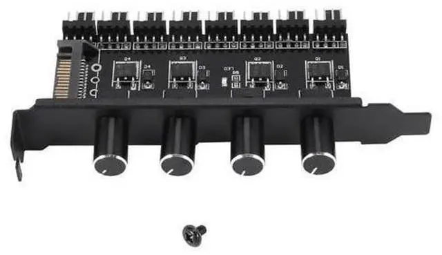 Main image of Ruth's sister Pc 8 Channels Fan Hub 4 Knob Cooling Fan Speed Controller For Cpu Case Hdd Vga Pwm Fan Pci Bracket Power By 12V Fan Control
