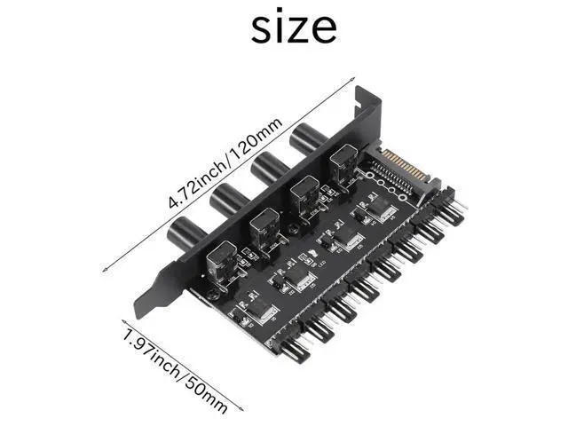 Alt view image 3 of 4 - Ruth's sister Pc 8 Channels Fan Hub 4 Knob Cooling Fan Speed Controller For Cpu Case Hdd Vga Pwm Fan Pci Bracket Power By 12V Fan Control