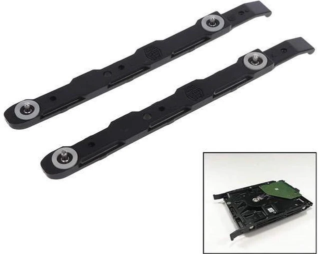 Alt view image 6 of 6 - 8 Pack Chassis Hard Drive Mounting Plastic Rails Chassis Hard Drive Rails Black