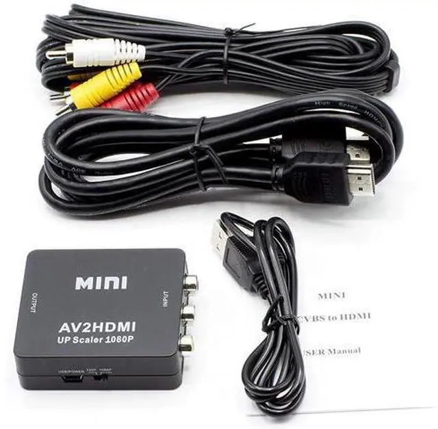 Main image of RCA to HDMI Converter (Analog to Digital Converter) - Converts from RCA/Composite/Red-White-Yellow - Does not Work in Reverse - Down CONVERTS - Black Kit