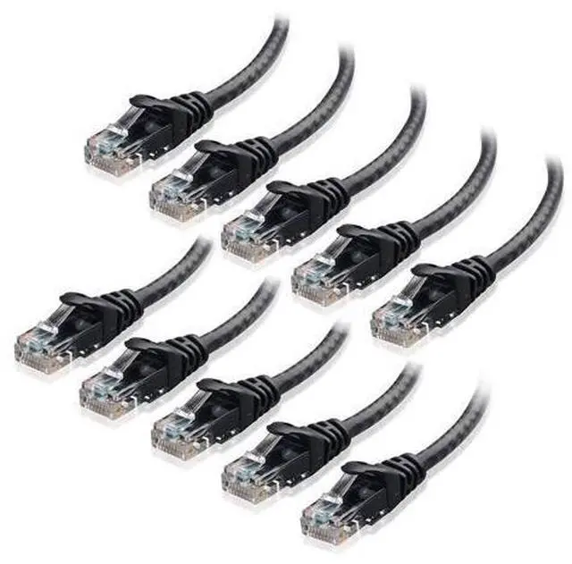 Main image of Cable Matters 10-Pack Snagless Short Cat6 Ethernet Cable (Cat6 Cable, Cat 6 Cable) in Black 1 ft