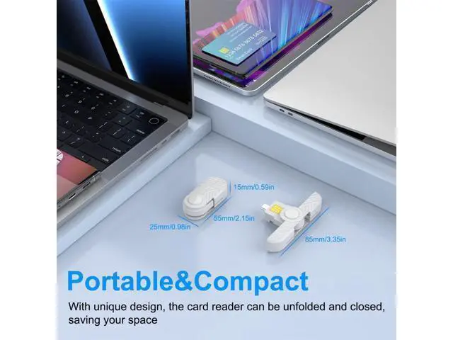 Alt view image 5 of 7 - Type C CAC Reader, DOD Military USB C Common Access CAC Card Reader, USB Smartfold Type C Smart Card Reader PIV CAC Reader Compatible with Windows, Mac OS CR331W