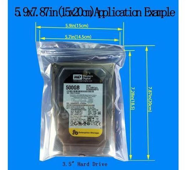 Alt view image 4 of 7 - Anti Static Bags ESD Bags 100pcs Mixed Sizes Antistatic Resealable Bags for 3.5 Hard Drive 2.5 Solid State Drive with Labels ESD Shielding Bags for Varieties of Electronic Device