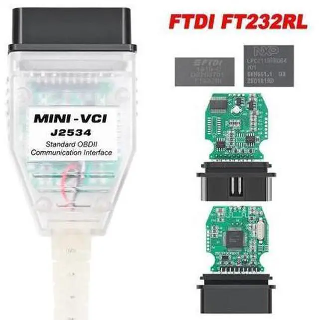 Alt view image 3 of 5 - MINI VCI V18.00.008 J2534 FT232RL FT232RQ USB OBDII Interface Diagnostic Cable Connector for Toyota TIS Techstream