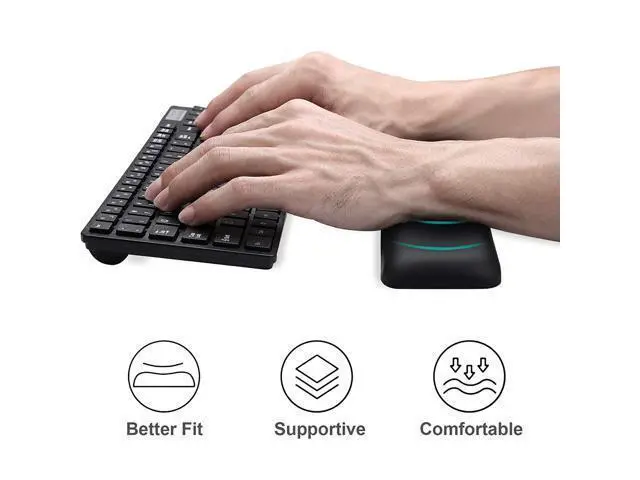 Alt view image 3 of 7 - Leather-Gel Keyboard Wrist Rest And Mouse Wrist Rest Set, Ergonomic Wrist Support Mouse Pad Wrist Pad Relieve Wrist Pain For Full Size Gaming Keyboard And Mouse, Laptop, Computer, Home, Office