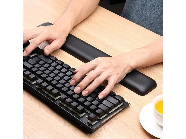 Alt view image 2 of 7 - Leather-Gel Keyboard Wrist Rest And Mouse Wrist Rest Set, Ergonomic Wrist Support Mouse Pad Wrist Pad Relieve Wrist Pain For Full Size Gaming Keyboard And Mouse, Laptop, Computer, Home, Office