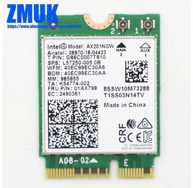 Main image of Int AX201NGW WiFi For Lenovo V14 V15 E14 E15 Yoga S740 S340 S540 ideapad 3 Flex 5 Series,P/N 01AX798 SW10M73288