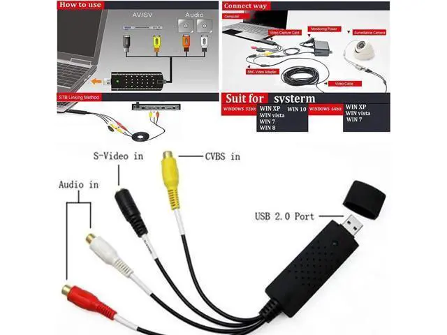 Alt view image 3 of 7 - WISDUM USB Video Capture Converter, Digitize and Edit Video, VCR VHS to DVD, Analog Video to Digital PC for Windows 7 8 10
