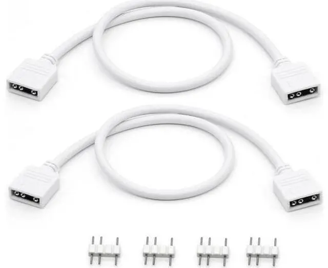 Main image of DIXSG 2-Pack 1-to-1 ARGB Extension Cable, White 5V 3-Pin Female to Female ARGB Addressable RGB Adapter Cable, ARGB LED Sync Cable for Extend PC Computer ARGB Fans Or ARGB LED Lights, 11.8 Inches