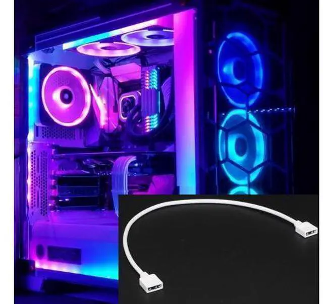Alt view image 7 of 7 - DIXSG 2-Pack 1-to-1 ARGB Extension Cable, White 5V 3-Pin Female to Female ARGB Addressable RGB Adapter Cable, ARGB LED Sync Cable for Extend PC Computer ARGB Fans Or ARGB LED Lights, 11.8 Inches