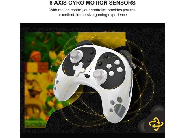 Alt view image 3 of 7 - Wireless Pro Controller for Nintendo Switch, STOGA Panda Switch Controller with NFC Wake-up Function, Compatible with Switch Lite/PC, Support Motion Control Turbo Vibration 2021 New