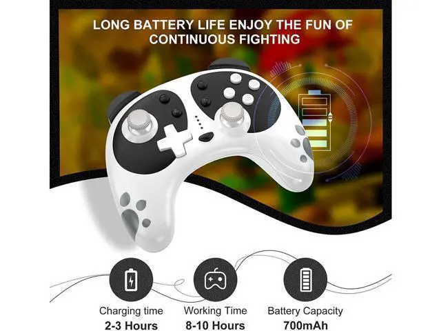 Alt view image 4 of 7 - Wireless Pro Controller for Nintendo Switch, STOGA Panda Switch Controller with NFC Wake-up Function, Compatible with Switch Lite/PC, Support Motion Control Turbo Vibration 2021 New